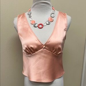 Wild Fable Women’s Satin Rosette Tank and Necklace NWT SzXS